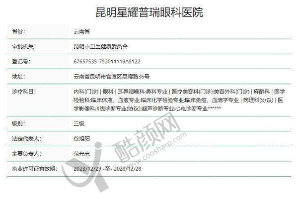 四、昆明普瑞眼科医院星耀店医生介绍: